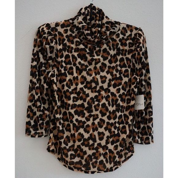 Free People OB1274464 Women's Sz S Leopard Combo Gather Gingham Tee Top $68 - Picture 1 of 7